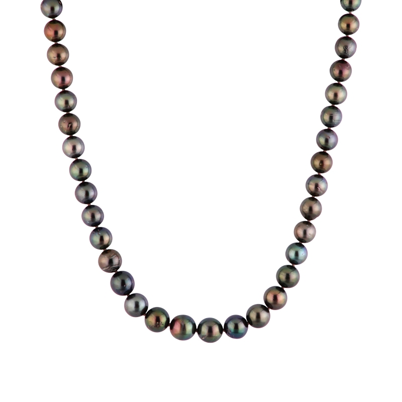 Tahiti-Perlkette mit Weißgold-Wechselschließe