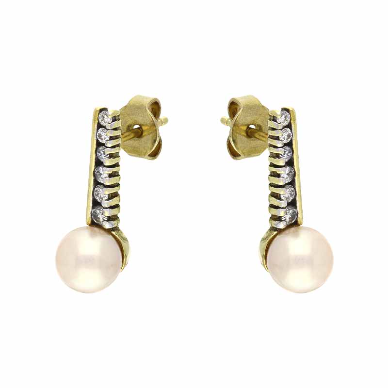 Perl-Ohrstecker Gelbgold