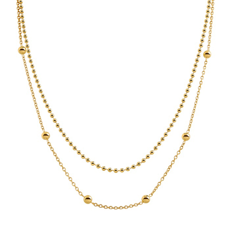 BOCCIA Halskette Titan, goldplattiert