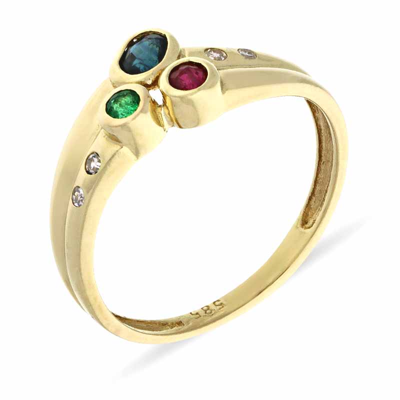 Edelstein-Ring Gelbgold