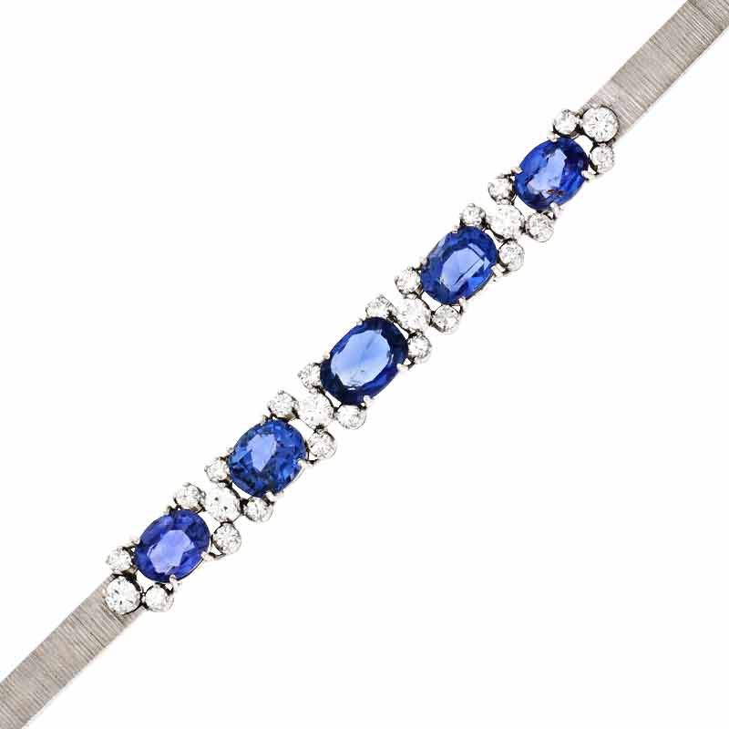 Saphir-Armband Weißgold