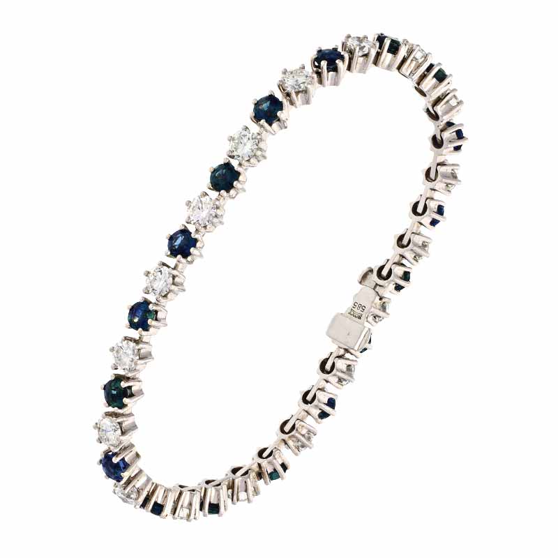 Saphir-Armband Weißgold
