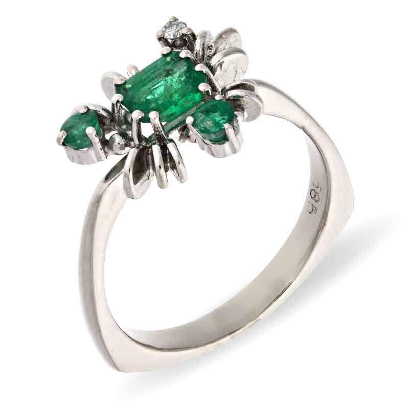 Smaragd-Ring Weißgold