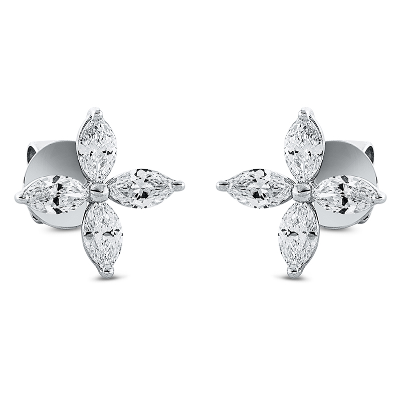 JS Diamant-Ohrstecker Weißgold