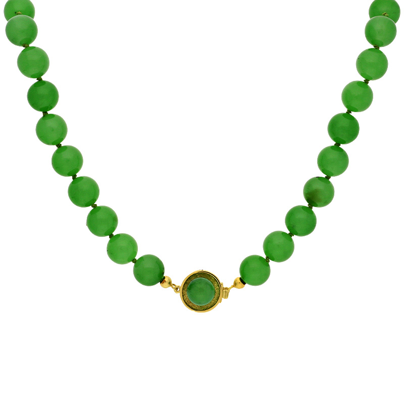 Jade-Steinkette Gelbgold