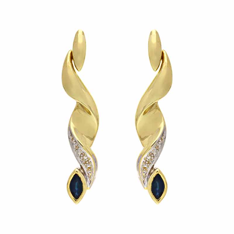 Saphir-Ohrstecker Gelbgold