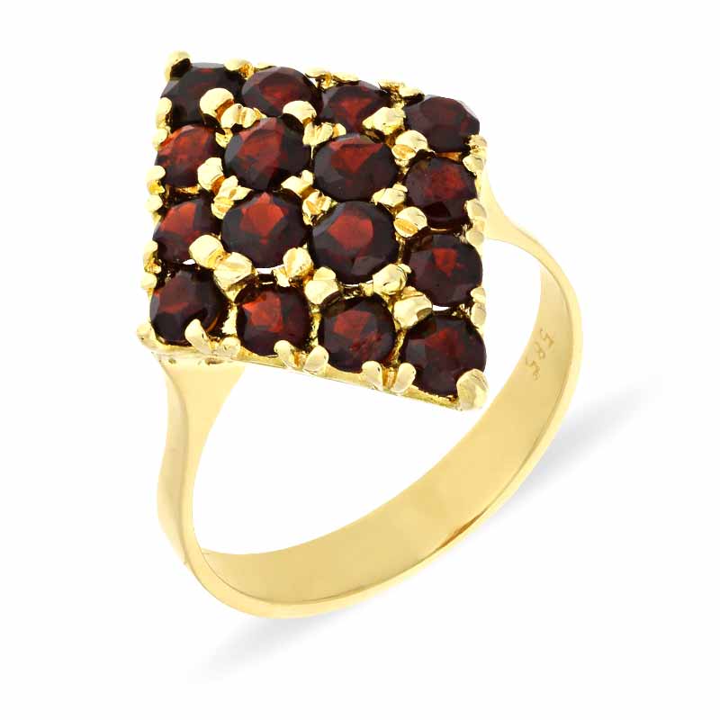Granat-Ring Gelbgold