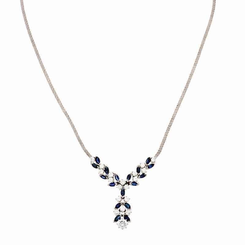 Saphir-Collier Weißgold