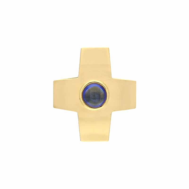 Saphir-Anhänger 'Kreuz' Gelbgold