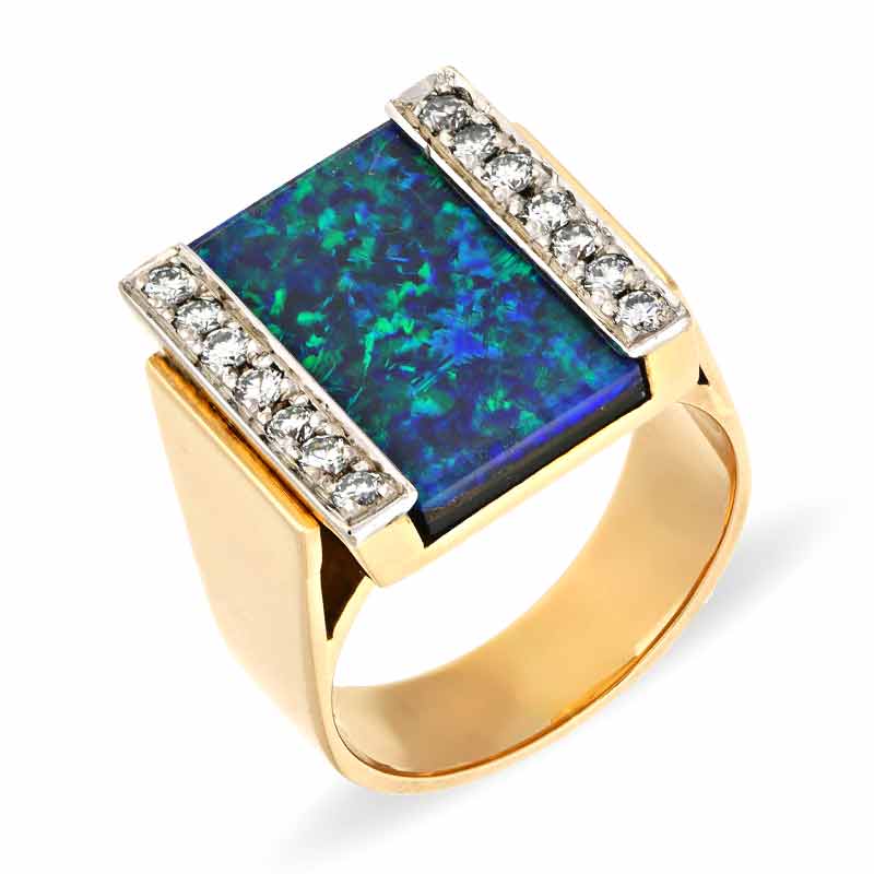 Opaltriplette Ring Bicolor