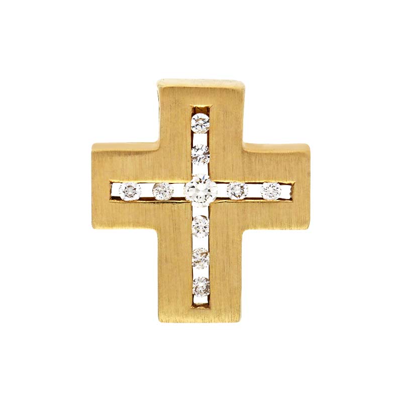 Brillant-Anhänger 'Kreuz' Gelbgold