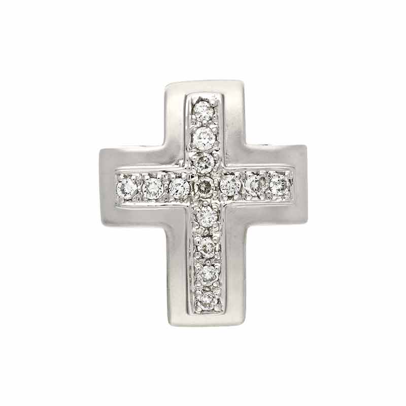 Brillant-Anhänger 'Kreuz' Weißgold