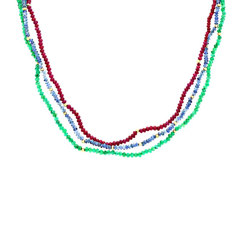 Steinkette Gelbgold