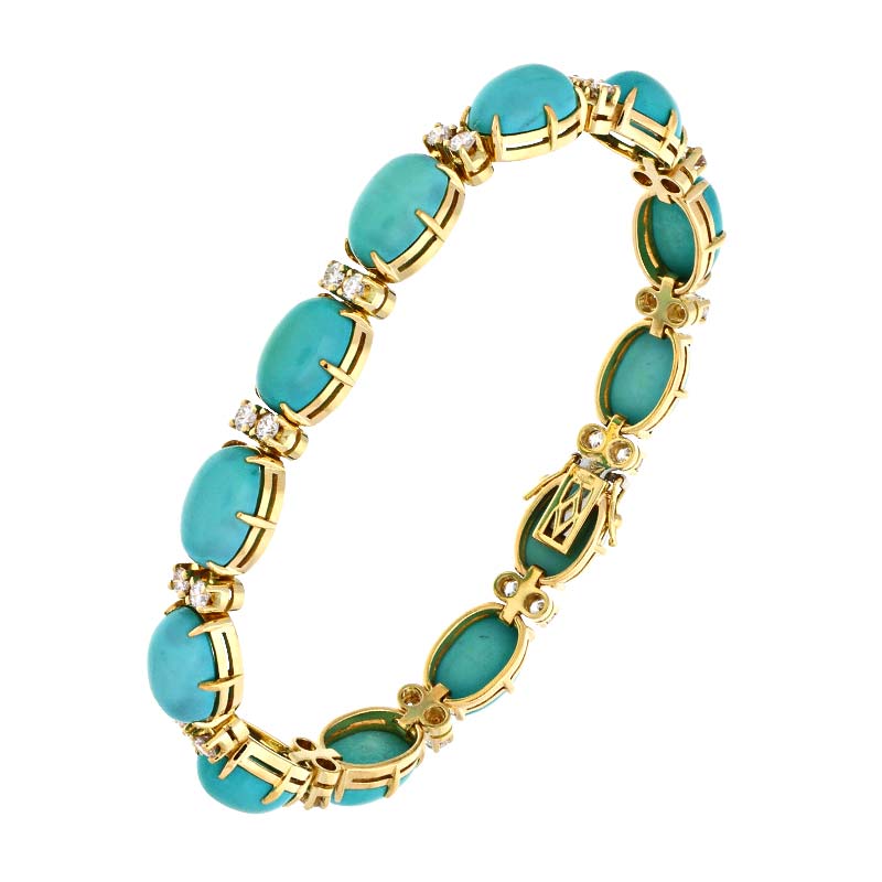 Türkis-Armband Gelbgold