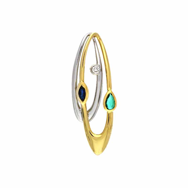 Farbstein-Anhänger Bicolor