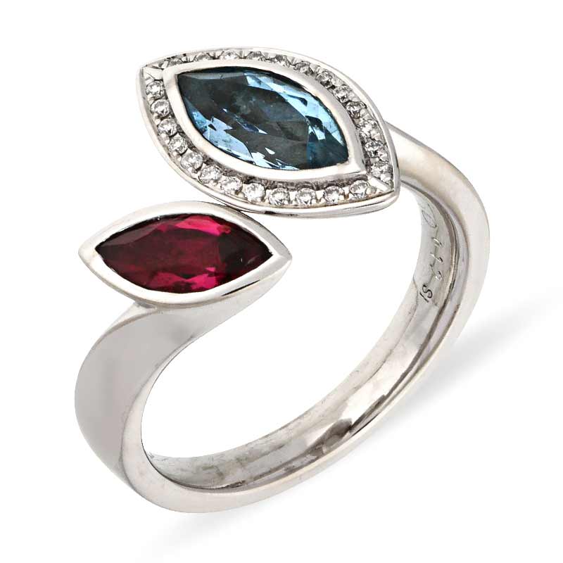 Aquamarin-Ring Weißgold