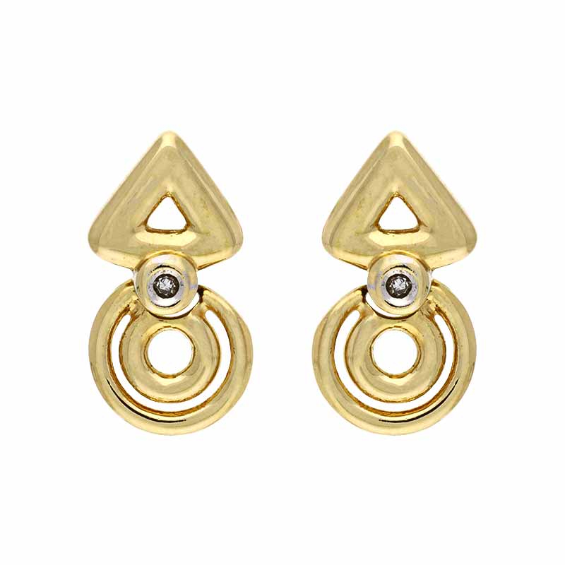 Diamant-Ohrstecker Gelbgold