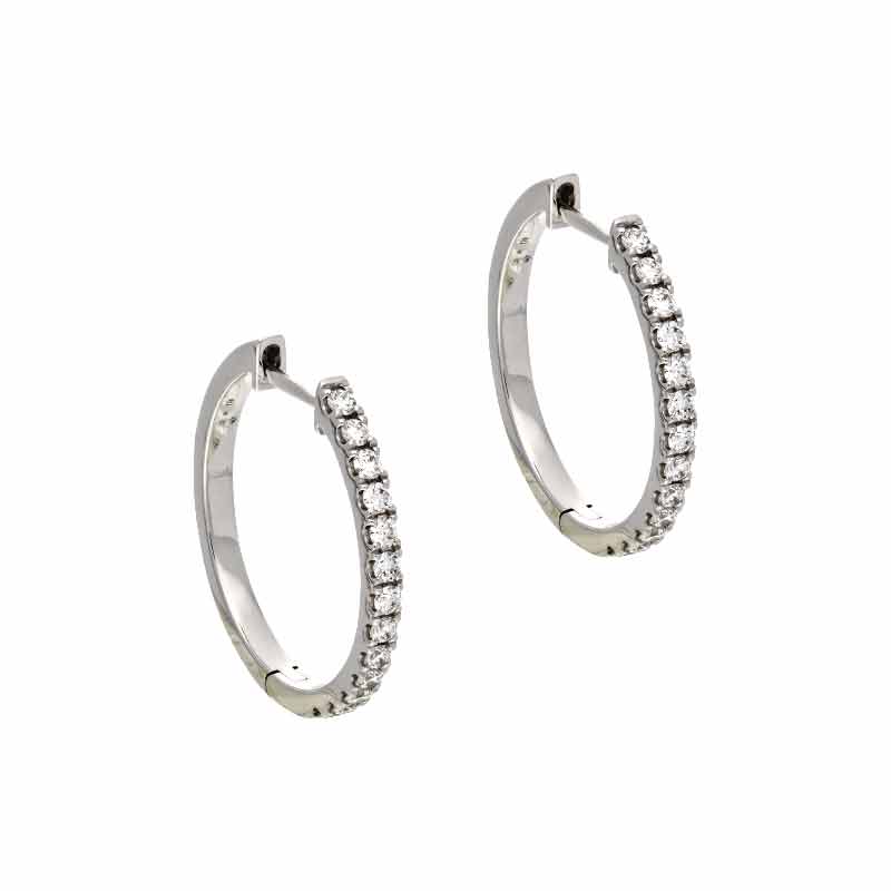 JS Brillant-Creolen Weißgold