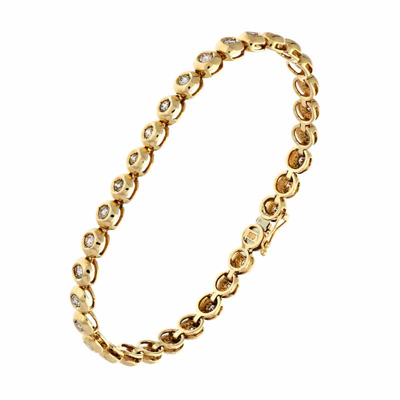 Brillant-Tennisarmband Gelbgold