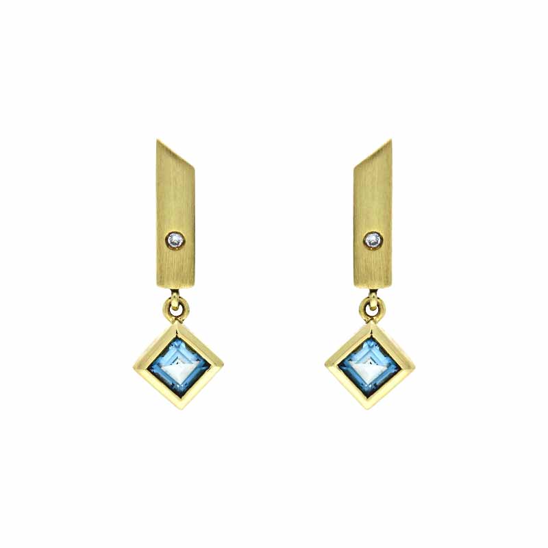 Topas-Ohrstecker Gelbgold