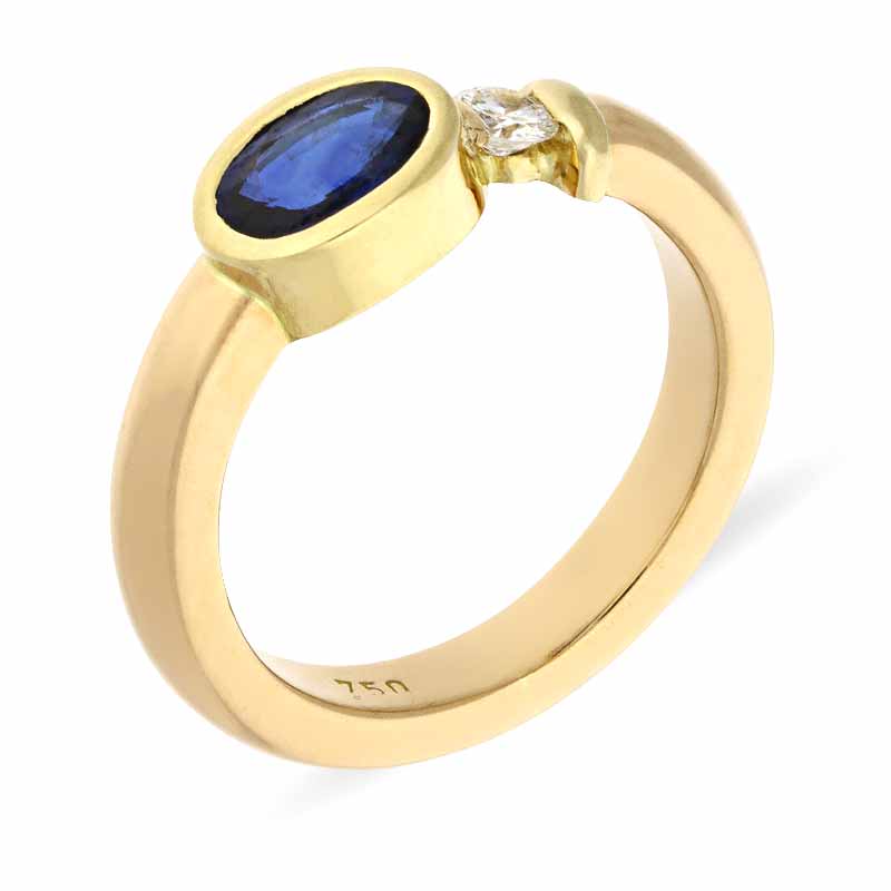 Saphir-Ring Gelbgold