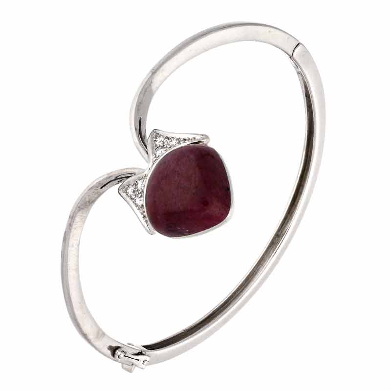 Rubin-Armreif Weißgold