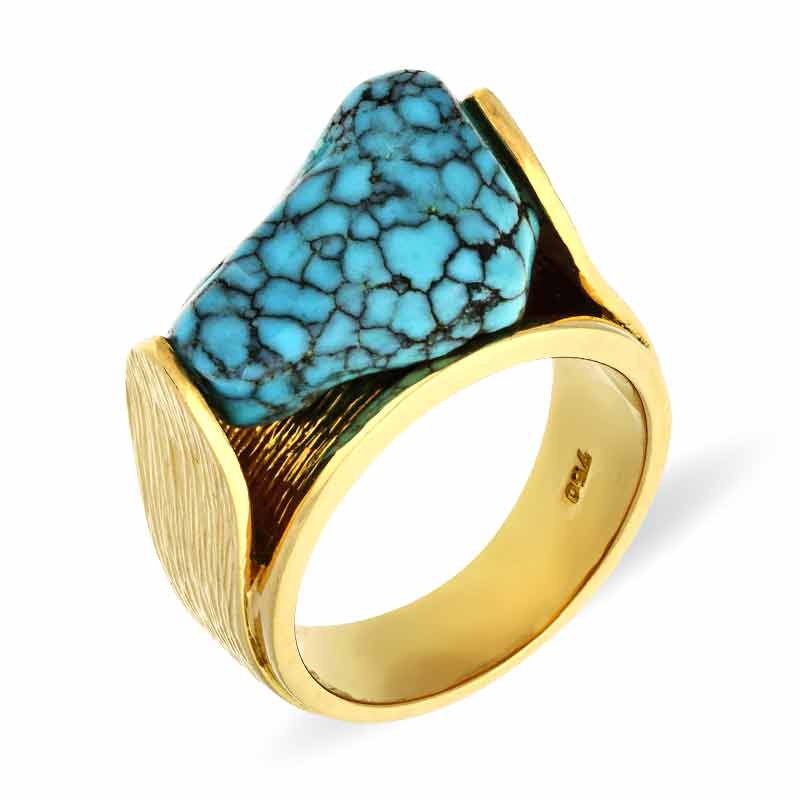 Türkis-Ring Gelbgold