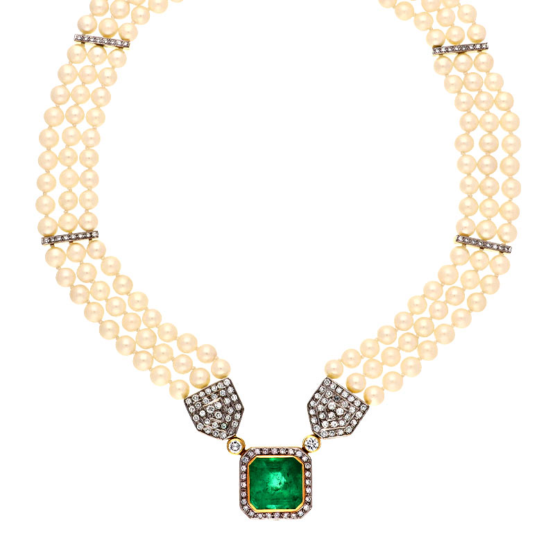Smaragd-Collier Bicolor