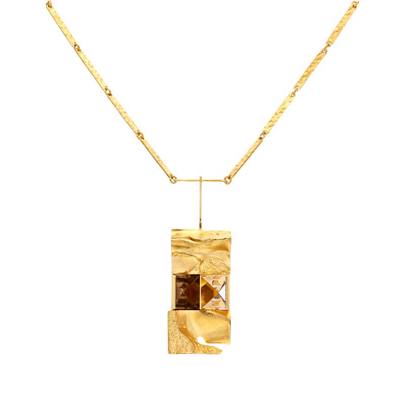 Janus Lapponnia Björn Weckström 1969 Quarz-Collier Gelbgold