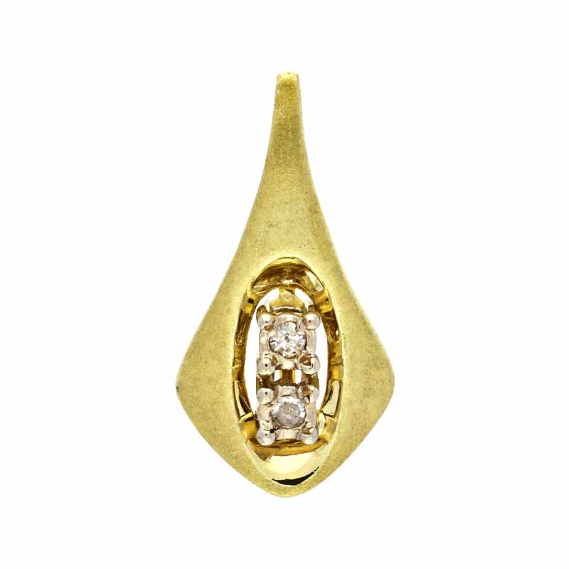 Diamant-Anhänger Gelbgold teil-rhodiniert