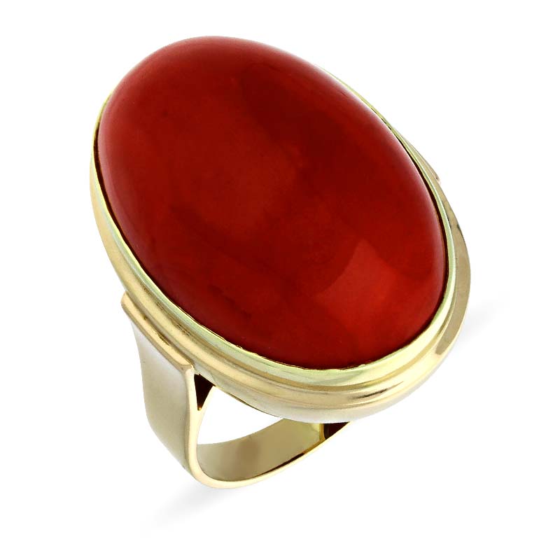 Korall-Ring Gelbgold