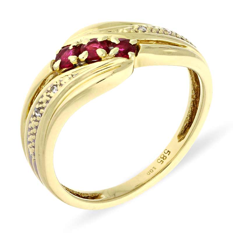 Rubin-Ring Gelbgold