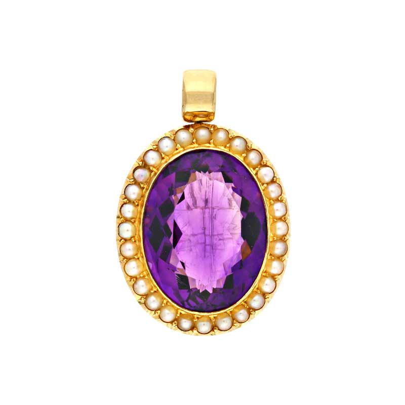 Amethyst-Anhänger Gelbgold