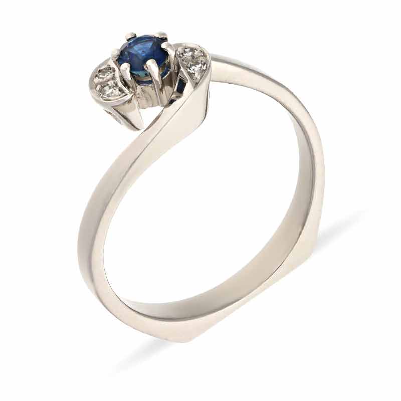 Saphir-Ring Weißgold