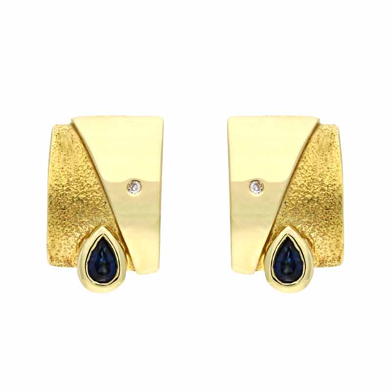 Saphir-Ohrstecker Gelbgold