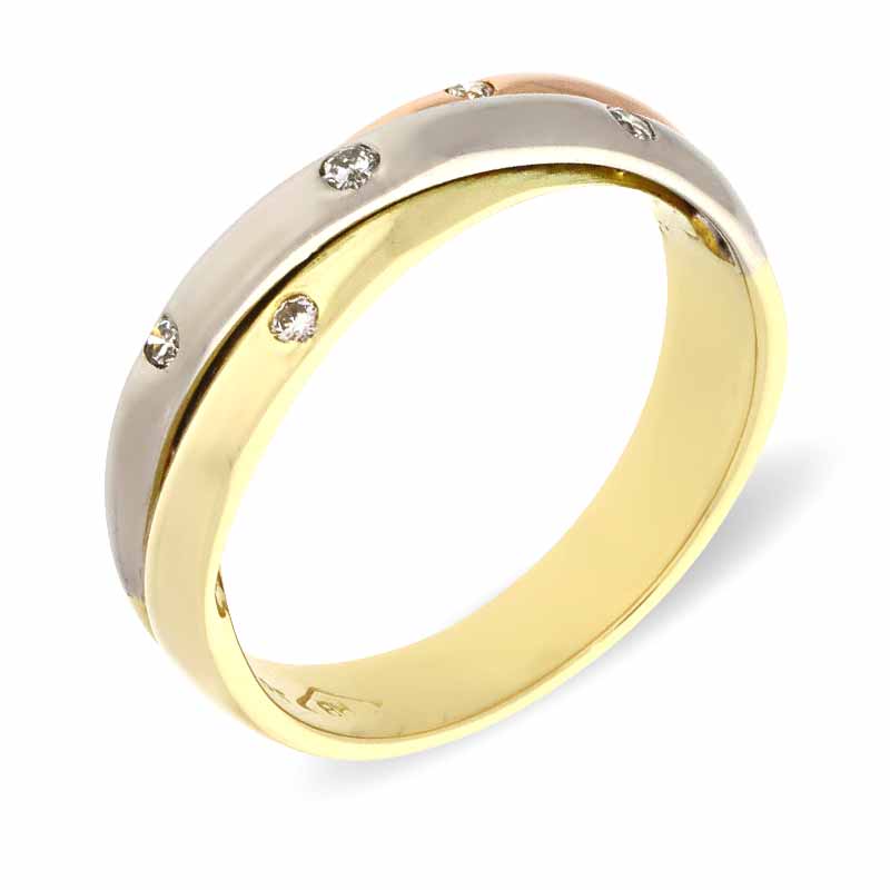 Brillant-Ring Tricolor