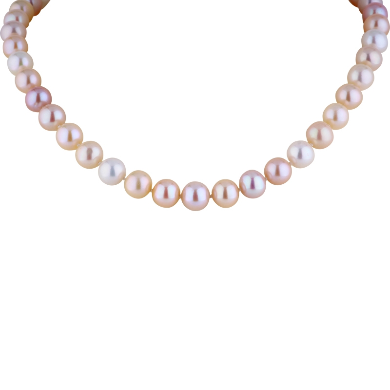 Süßwasser-Perlkette mit Bicolor-Schließe