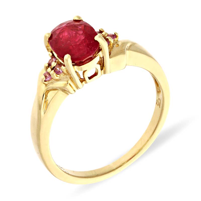 Rubin-Ring Gelbgold