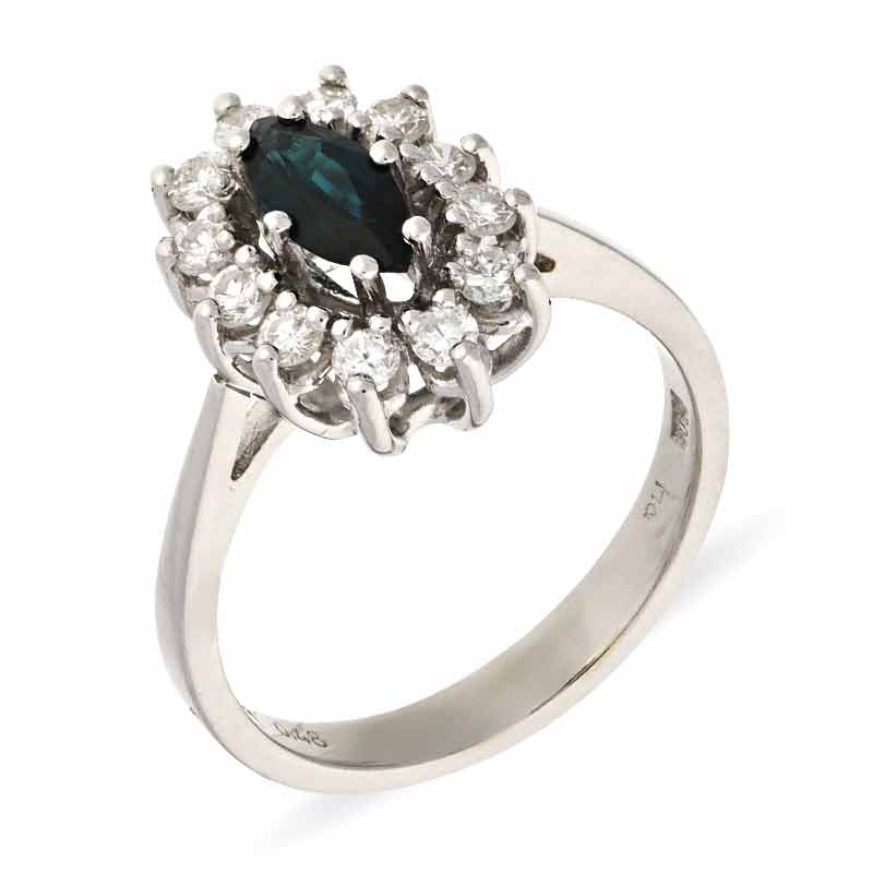 Saphir-Ring Weißgold