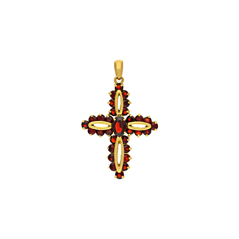Granat-Anhänger Gelbgold
