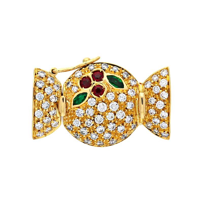 Edelstein-Schließe Gelbgold