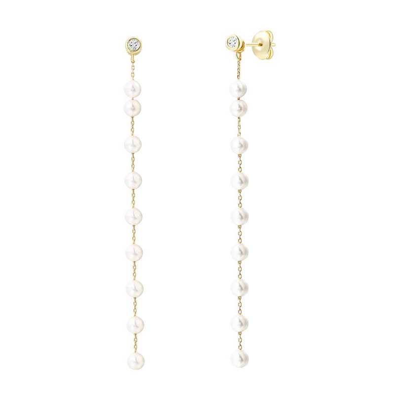 XENOX Perl-Ohrring Silber vergoldet