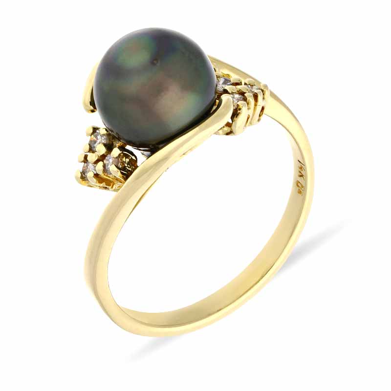 Tahiti-Zuchtperl-Ring Gelbgold