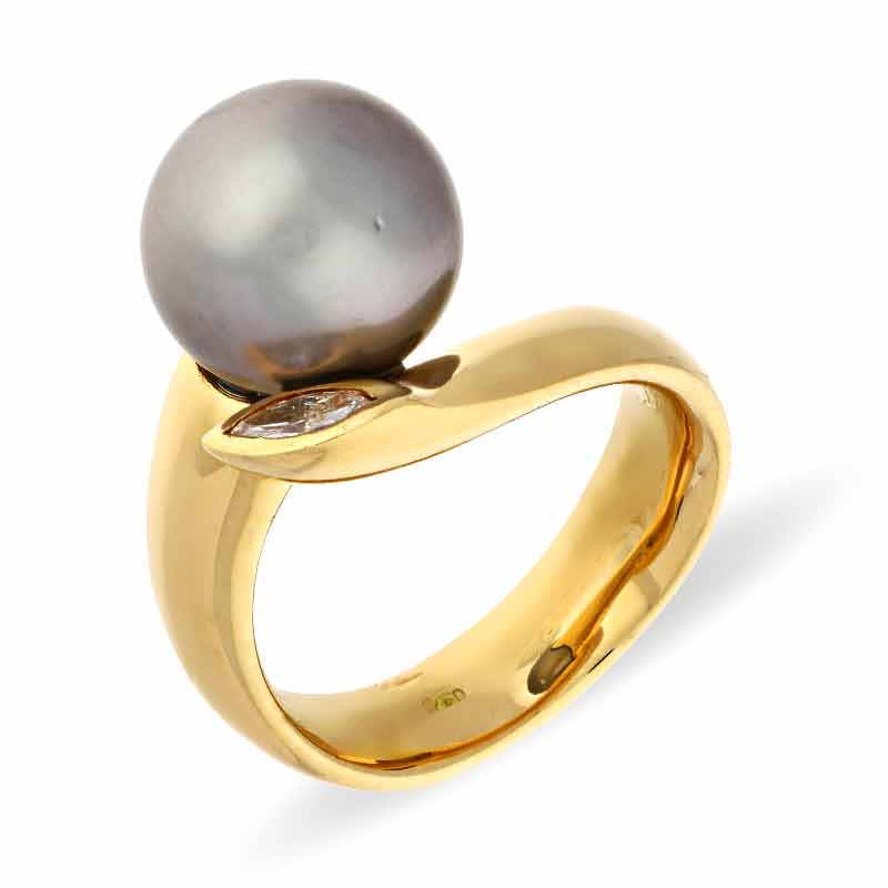 Tahiti-Perl-Ring Gelbgold