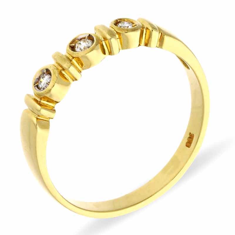 Brillant-Ring Gelbgold teil-rhodiniert