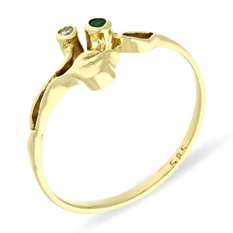 Smaragd-Ring Gelbgold