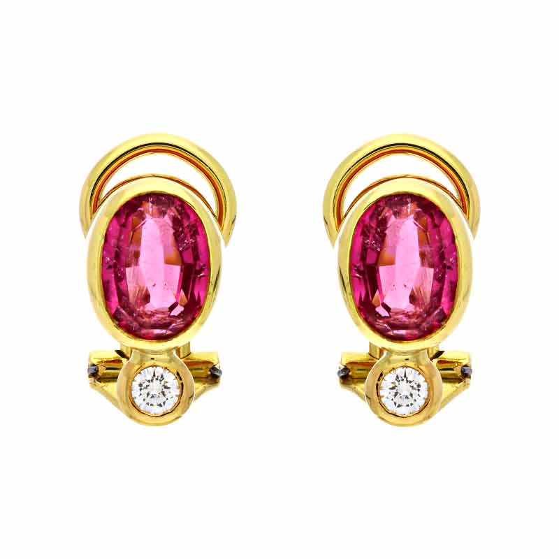 Turmalin-Ohrclips Gelbgold