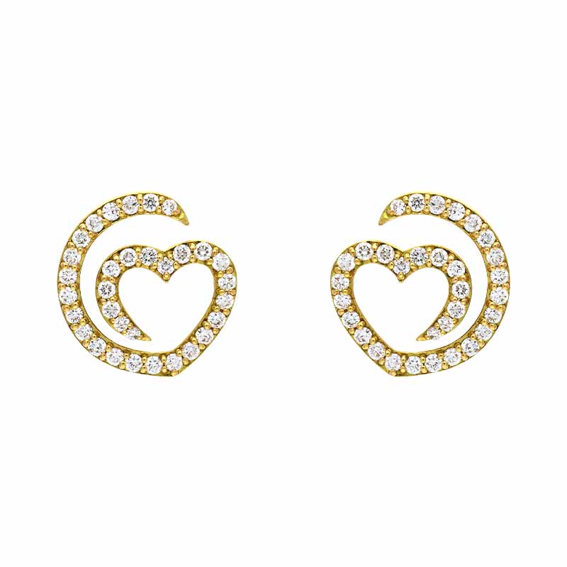 Lunatica Brillant-Ohrring 'Amore' Gelbgold