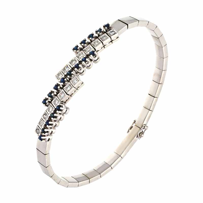 Saphir-Armband Weißgold