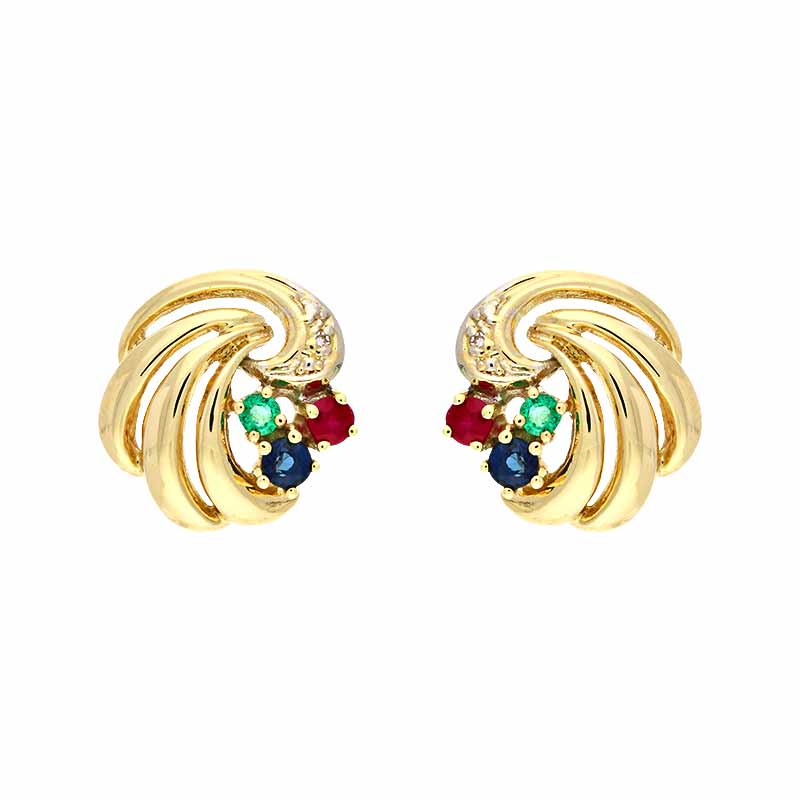 Edelstein-Ohrstecker Gelbgold